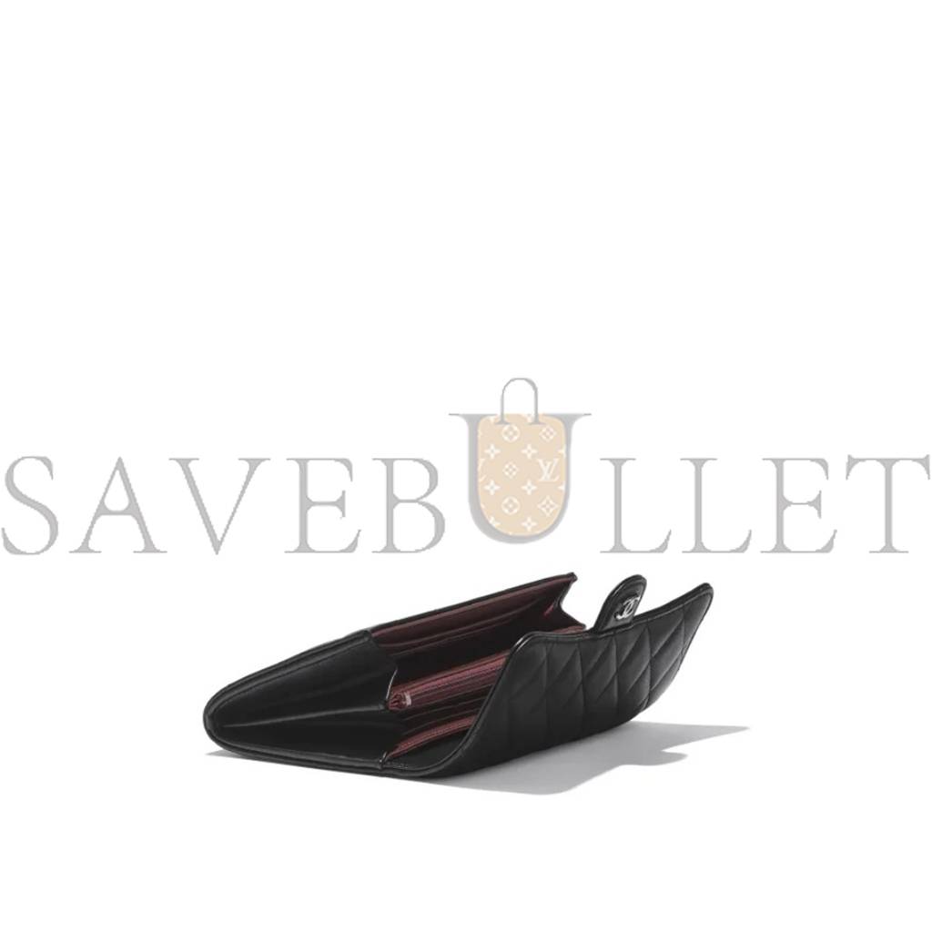 Ch*el classic long flap wallet silver hardware ap0241 y01480 c3906 （19.5*10.5*3cm）